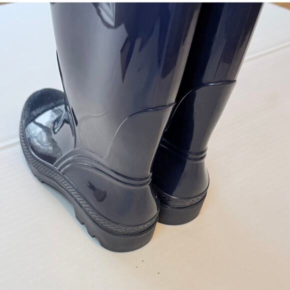 Jack Rogers Women’s 7 Waterproof Rain Boots Blue Tall Shaft Bow Accent Excellent - Picture 5 of 10